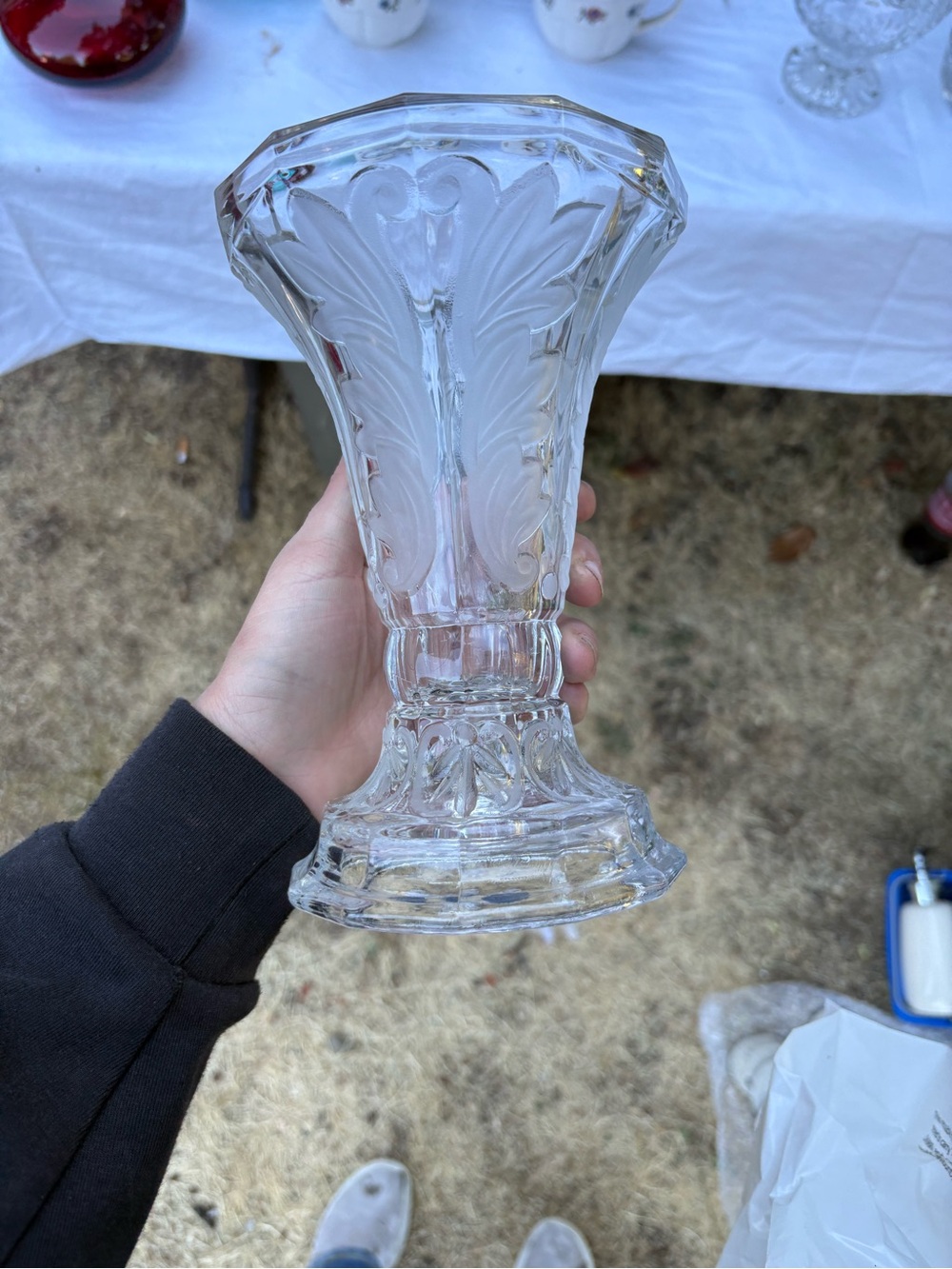 Elegant Clear Pressed Glass Vase - Classic Home Accents